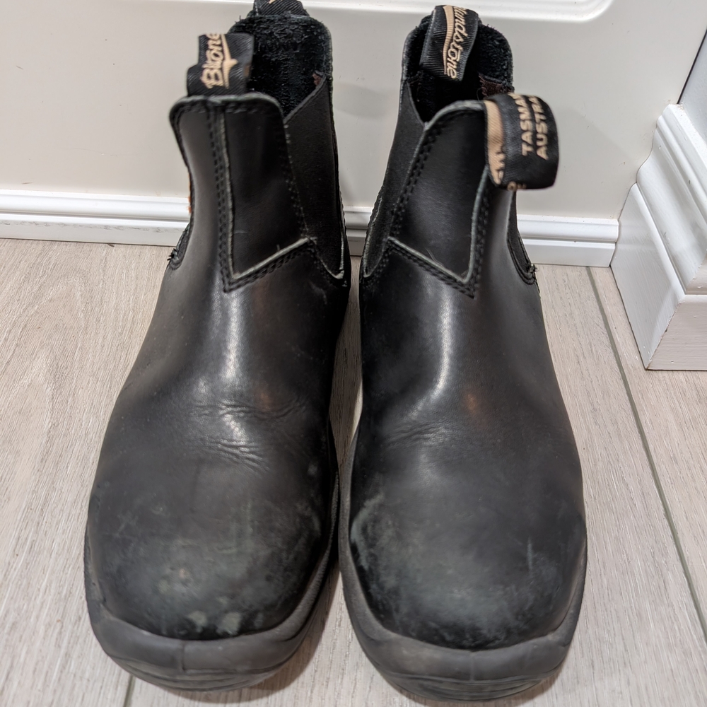Blundstone Women's Black Leather Boots Steel Toe